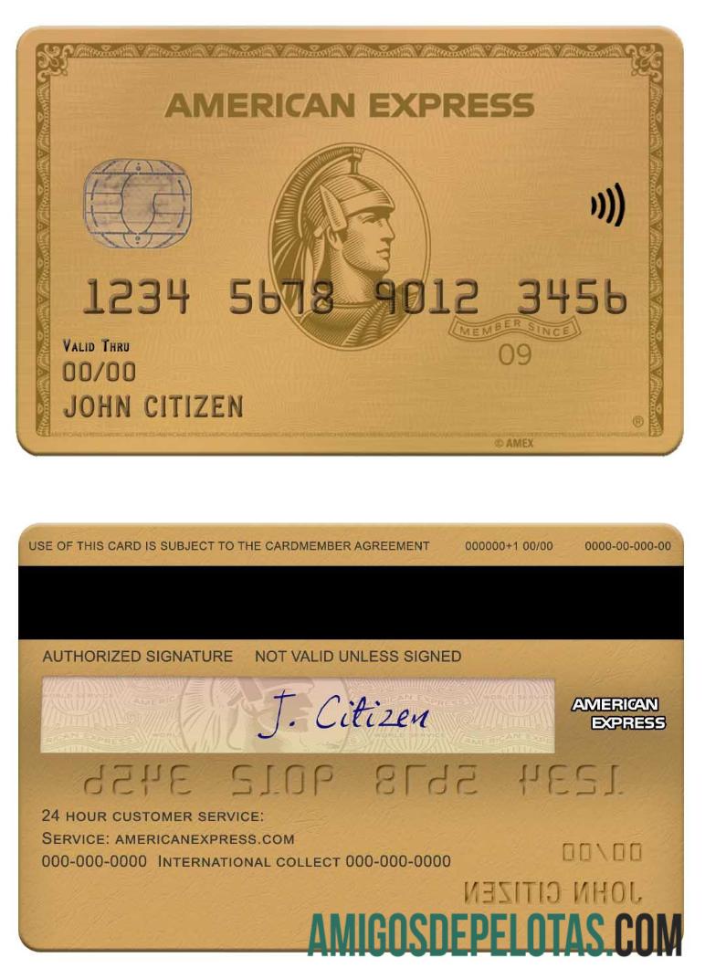 Cartão Amex Gold dos EUA Texas 5Point Credit Union Bank amostra